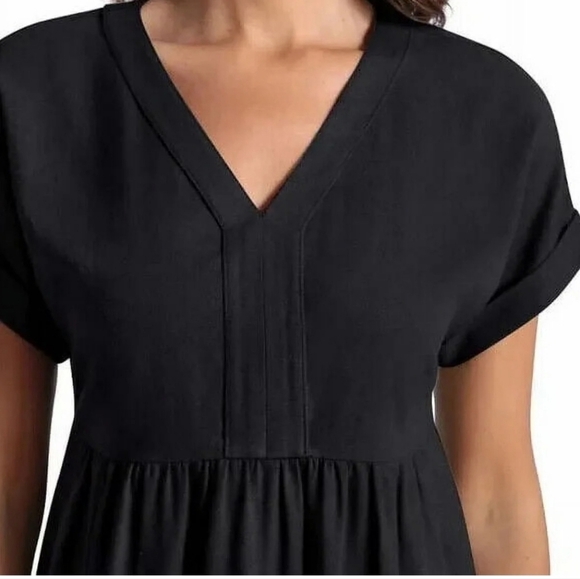 Briggs Linen Blend V-Neck Dress with Pockets | Size Med - Picture 11 of 11